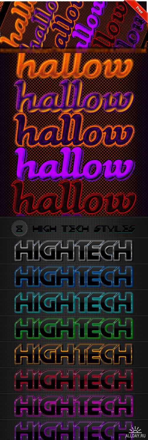 Hightech and Halloween Text Styles for Photoshop