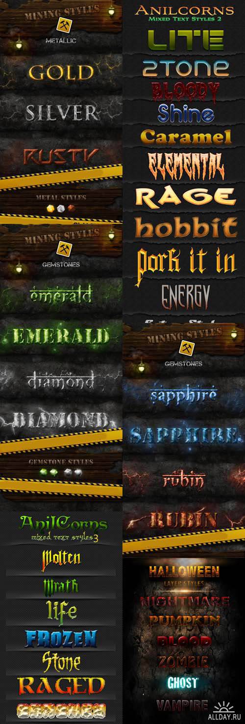 Collection of Text Style for Photoshop pack # 3