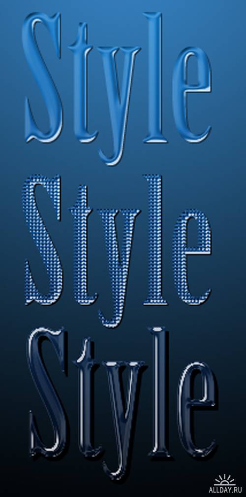 3 Blue Styles for Photoshop