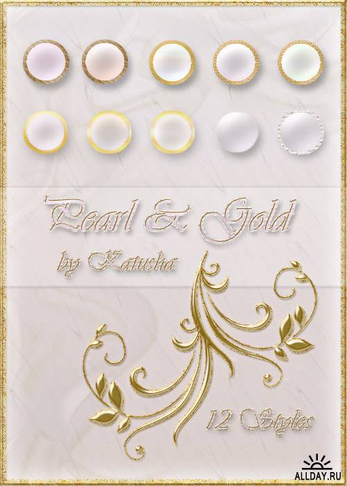 Pearl and Gold Styles for Photoshop