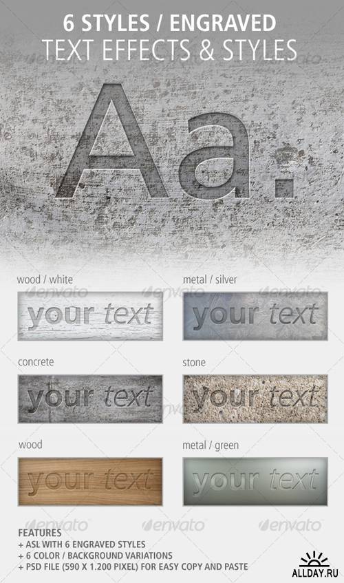 6 Text Effects and Styles: Engraved - GraphicRiver