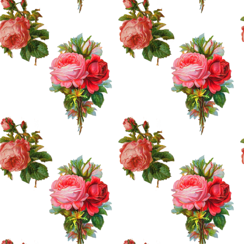 Заливки для photoshop - Винтажные розы на прозрачном фоне