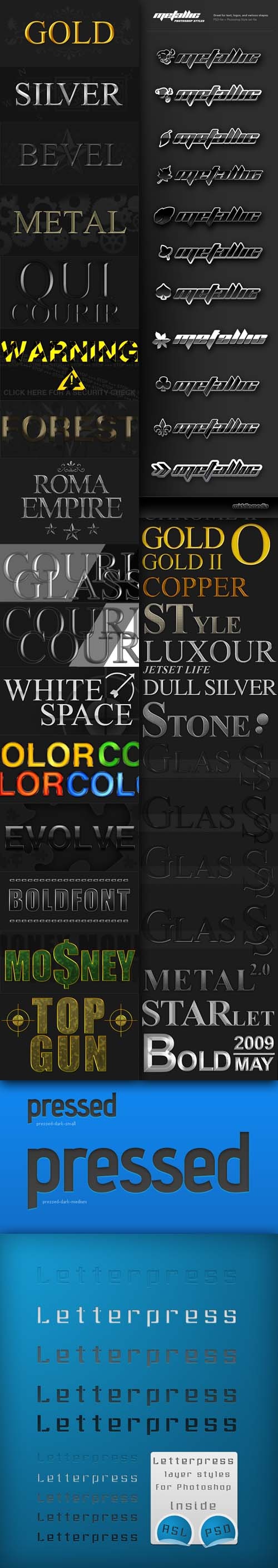 A collection of styles for Photoshop