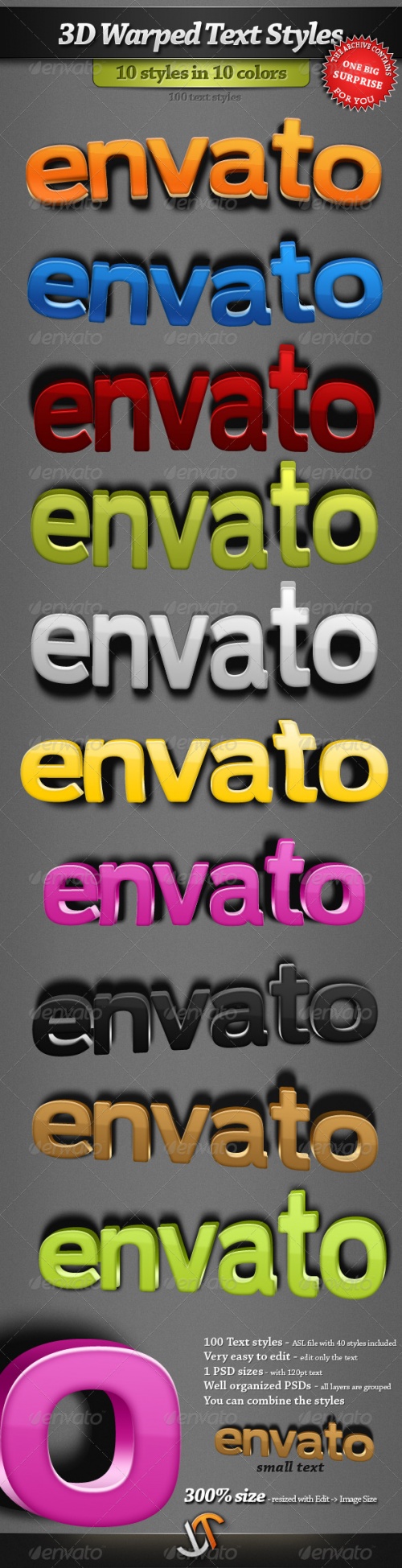3D Warped Text Styles - Graphicriver